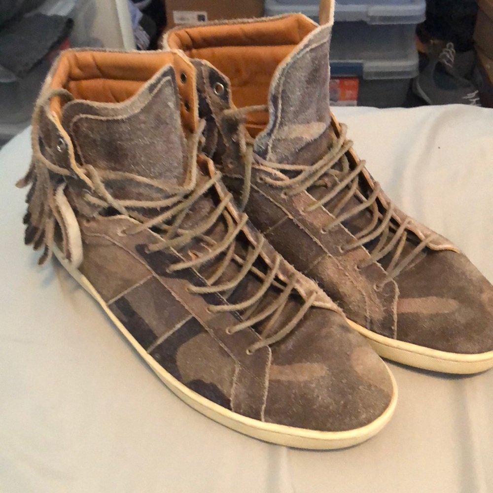 SAINT LAURENT Camo Fringe Sneaker